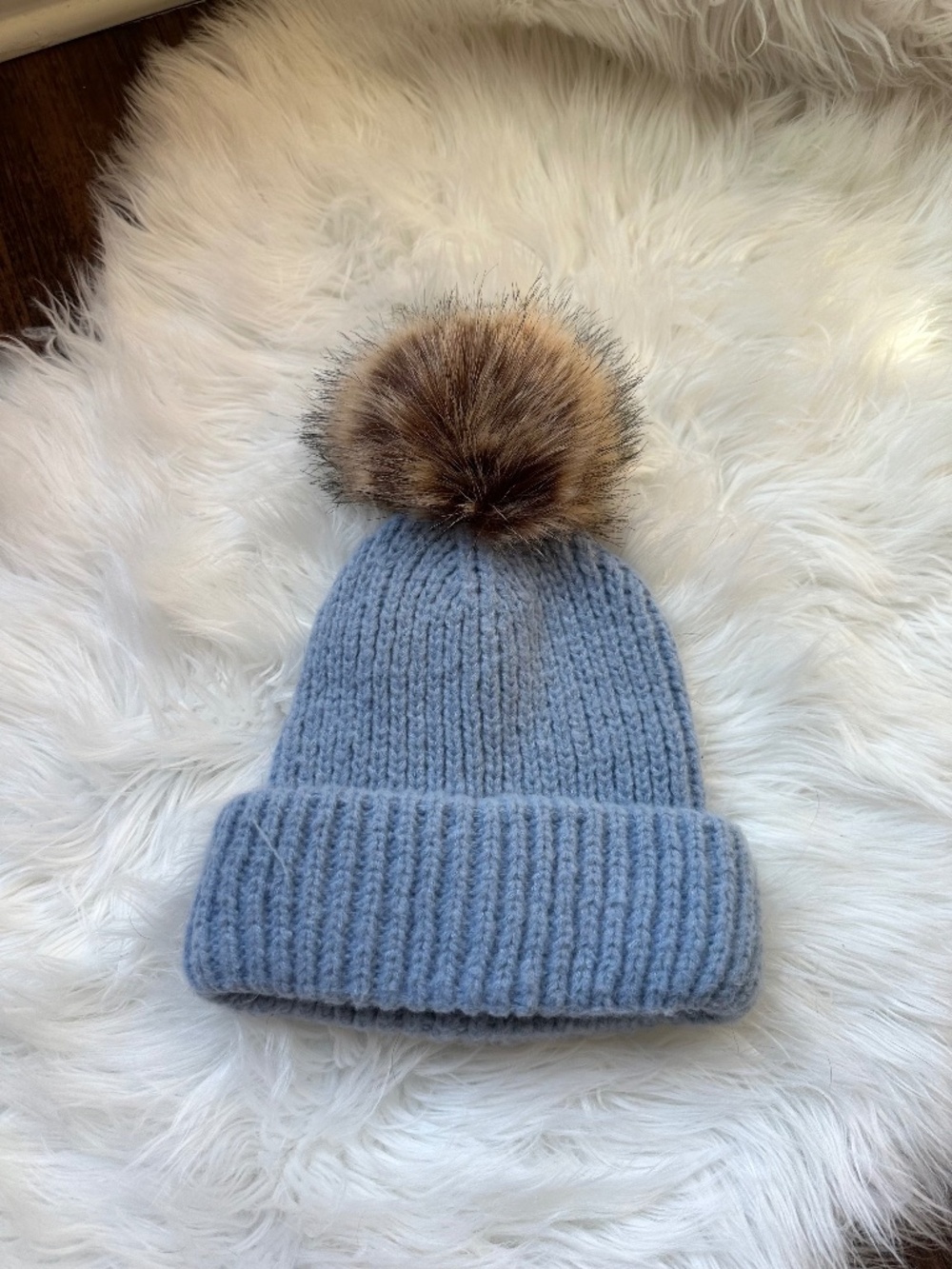 3/$12 • Pom Pom Beanie • Blue • One Size